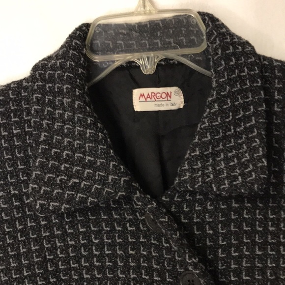 MARGON Women’s Blazer Gray Wool Blend Made in Italy Lined Button Front Size L - Picture 3 of 13